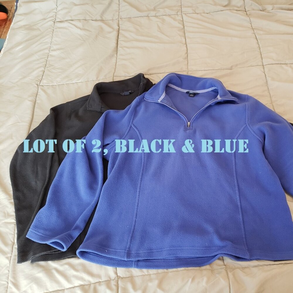 Lands' End Pullover Fleece 1/4 Zip - Lot of 2 - Size L 14-16